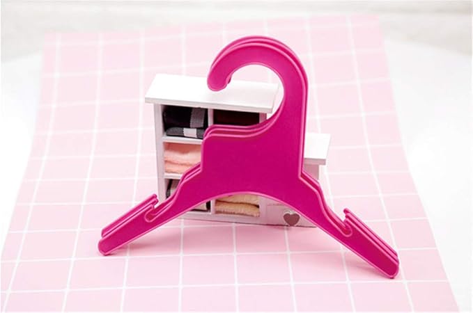 Pet Clothing Hanger, 10PCS Plastic Anti-Skid Dog Puppy Cat Clothes Clothing Rack for Small Animals (Pink, S