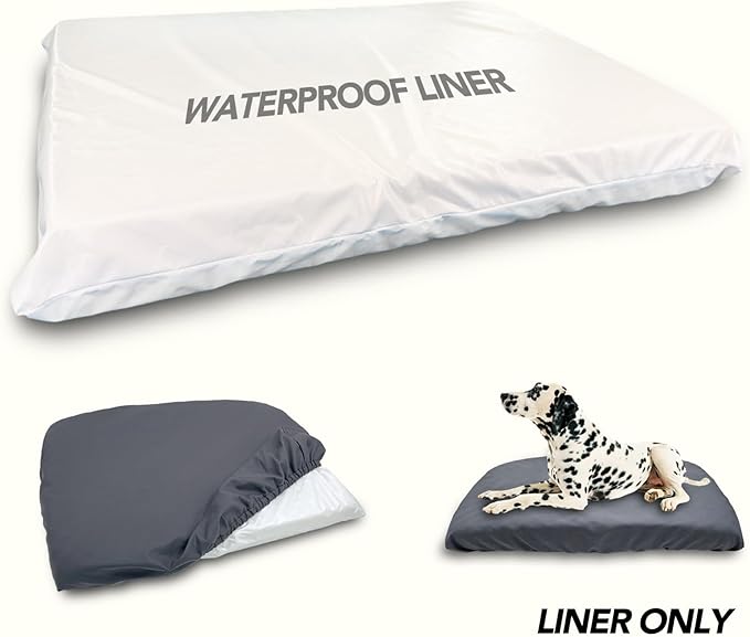 Waterproof Dog Bed Liner, Washable Replacement Cover Reusable Pet Pee Water Resistant Proof with Zipper, Liner Only 36x27 inch