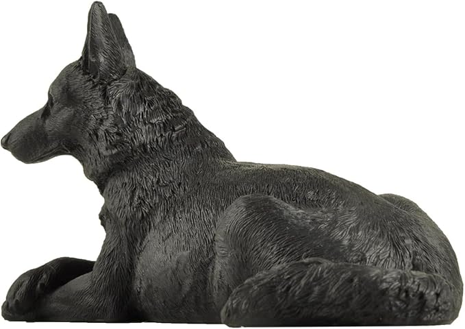 JFSM INC. 6" Black German Shepherd Dog Figurine ā Hand-Painted Gift for Dog Lovers, Home Office Decor & Pet Bereavement Gift