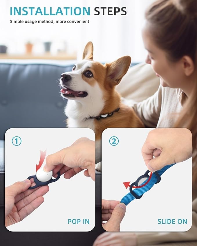 GPS Tracker for Cats, Mini GPS Cat Tracker, Smart Pet Activity Tracker (iOS Only), No Monthly Fee, Compatible with Apple Find My, Anti-Lost, Finder Tag White