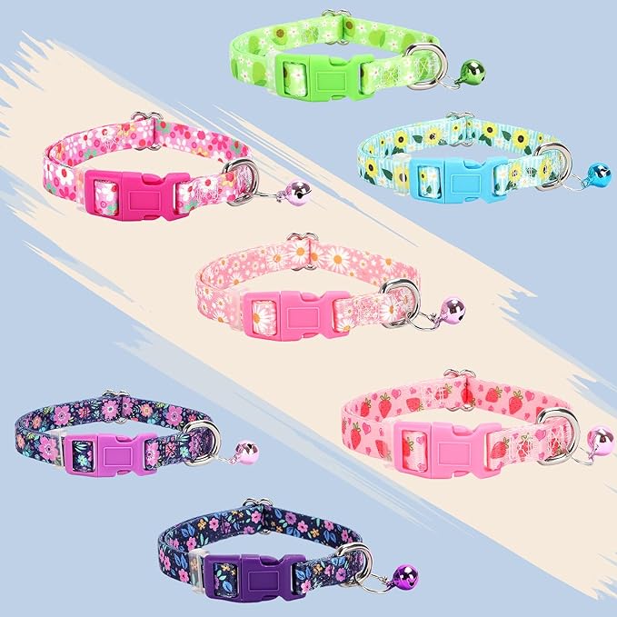 XS Dog Collar with Bell- Durable Nylon Collar for Small Breeds,Adjustable Cute Fruit Pattern Collar for Chihuahua Pomeranian Yorkie, Heavy-Duty for Active Puppie(Avocado S)