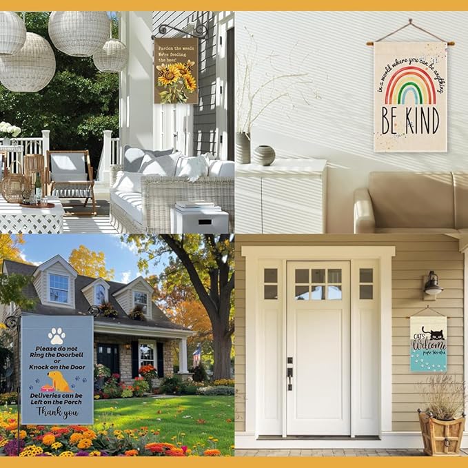 Spoiled Dogs and Their Household Staff Live Here Garden Flag, Double Sided Yard Outdoor Farmhouse Lawn Porch Decor Flag, Funny Sarcastic Gifts for Dog Lover Dog Moms Dads Puppy Parents