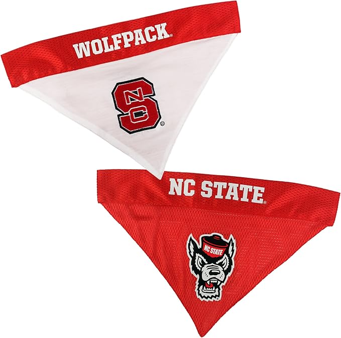 Pets First Collegiate Pet Accessories, Reversible Bandana, North Carolina State Wolfpack, Small/Medium