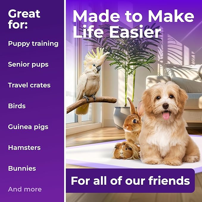 GREEN LIFESTYLE Pee Pads - Super Absorbent & Leak-Proof Pee Pads for Dogs - Puppy Pads - Waterproof Dog Pads, Lavender Scented Dog Training Pads for Cats, Rabbits (Pack of 40 - 22x22)