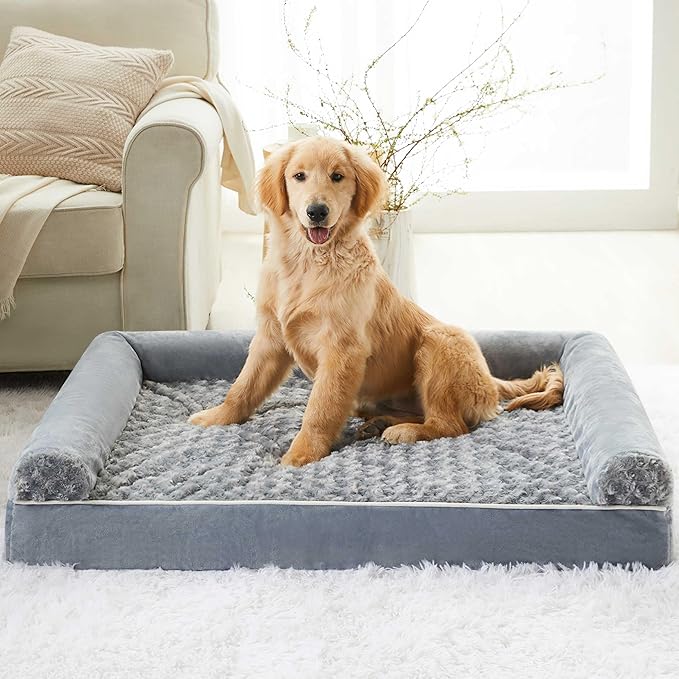 BFPETHOME Dog Beds for Large Dogs, Orthopedic Dog Bed for Medium Large Dogs,Big Waterproof Couch Pet Bed with Removable Washable Cover