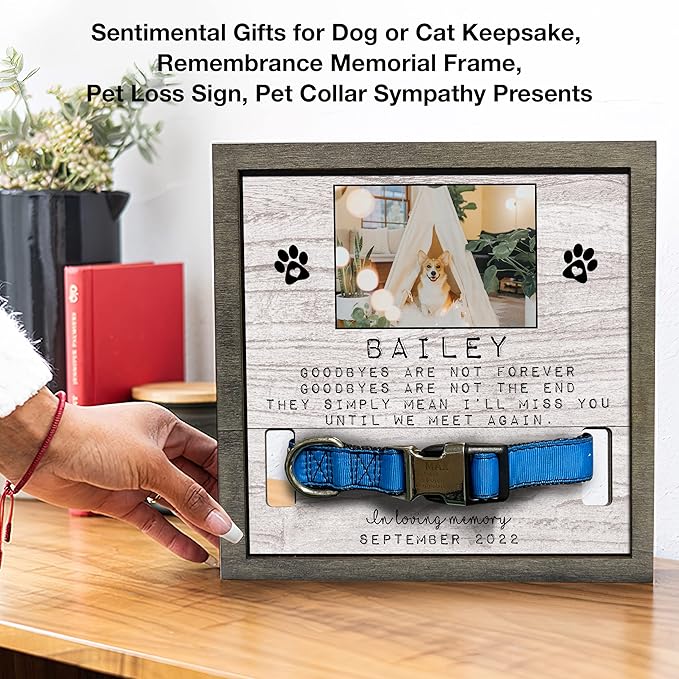 Customized Dog Picture Frames Pet Memorial Gifts Loss Dog Cat Grieving Picture Frame Pet Remembrance Heartfelt Sentimental Quote Memorial Plaques Christmas Plaque Birthday