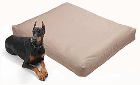 Dog Bed Cover – Waterproof Cover for Dog Bed – Heavy Duty, Machine Washable Zippered Liner – Durable, USA-Made Fabric for Pets – Ideal Pet Bedding Protector for Accidents and Messes - Medium (Tan)
