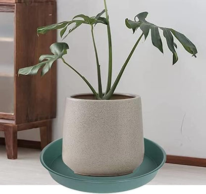 6 Pack of 10 inch Plant Saucer Bird Bath Bowl, Heavy Duty Plastic Plant Saucer 10 inch Round, Durable Plant Tray for Pots, Plant Saucers for Indoors, Plant Trays for Planter (10", Green)