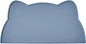 Cat Food Mat, Silicone Pet Feeding Mat for Floor Non-Slip Waterproof Dog Water Bowl Tray Cushion (17" x 10", Stone Blue)