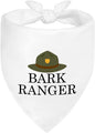 Bark Ranger White Dog Bandana, Funny Puppy Scarf Photo Prop for Explore Outdoor Adventure Hiking Camping Mountain, Unique Gifts for Dog Lover, for Ranger, Pet Scouts Bandana