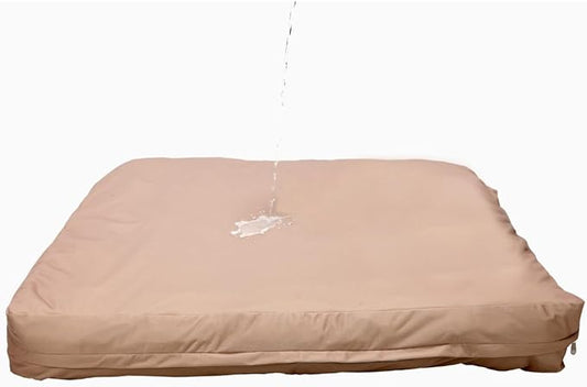 Dog Bed Cover – Waterproof Cover for Dog Bed – Heavy Duty, Machine Washable Zippered Liner – Durable, USA-Made Fabric for Pets – Ideal Pet Bedding Protector for Accidents and Messes - XL (Tan)