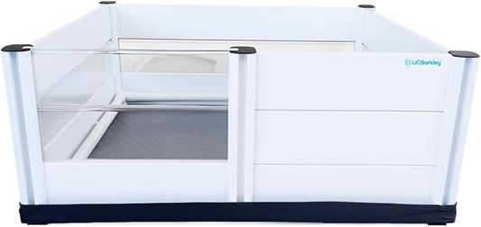 Whelping Box for Dogs and Puppies with Clear Window Panel – Modular, Easy-Clean, Safe Design with Pig Rail, Floor Liner & Washable Pad | UC Barkley Premium 48 Inch