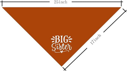 Big Sister Bandana for Dogs, Pet Pregnancy Announcement, Dark Orange Dog Bandana, Dog Baby Announcement, Pet Bandanas for Small Medium Dogs (M)