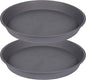 2 Pack of 16 17 inch Plant Saucer (15 inch Base), 2.3" Depth, Plant Trays for Pots, Plastic Plant Saucers for Indoors, Bird Bath Bowls, Flower Pot Drip Trays for Planter (17", Cement)