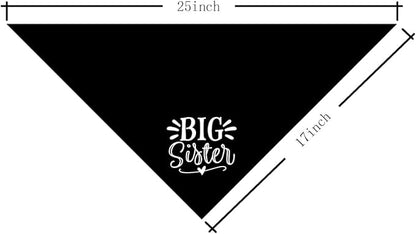 Big Sister Bandana for Dog, Pet Pregnancy Announcement, Black Dog Bandana, Big Sister Dogs Shirt, Pet Bandana for Small Medium Dogs (M)