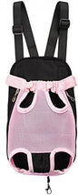 Pet Dog Puppy Cat Carrier Five Holes Backpack Double Shoulder Straps Mesh Front Chest Backpack Bag, S, Pink