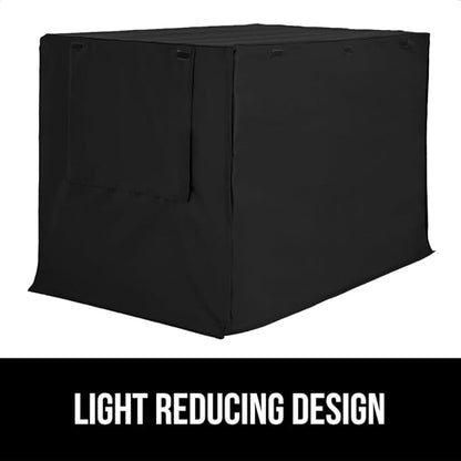 GORILLA GRIP Dog Crate Covers Compatible with Amazon Basics Dog Crates, All Sides Open, Privacy Cover Fits 48" Wire Kennel, Breathable Mesh Windows, Light Reducing Puppy Training Cage Topper, Black