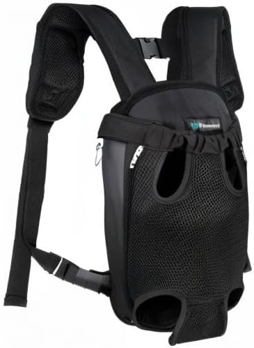 PetAmi Dog Carrier Backpack, Adjustable Dog Pet Cat Front Carrier Backpack | Ventilated Dog Chest Carrier for Hiking Camping Travel, Sling Bag for Small Medium Dog Cat Puppies, Small, 5-9 lbs, Black