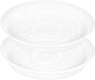 2 Pack of 17 inch Plant Saucer, 2.3" Depth Tray, Large Deep Garden Plastic Flower Planter Plant Trays for Indoors Outdoor Bath Bath (17", Clear)