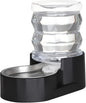 RIZZARI Dog Food Water Dispenser: 4L Large Black Stainless Steel Feeder with Triple Filter -Healthy Hydration for Pets in The Living Room - Garden and Study Room