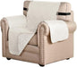 H.VERSAILTEX Reversible Chair Cover Furniture Protector Anti-Slip Couch Cover Water Resistant 2" Elastic Straps Chair Slipcover Pets Kids Fit Sitting Width Up to 21" (Chair:75" x 65", Ivory/Beige)