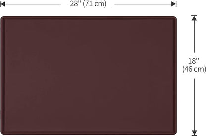 Dog Food Mat,Silicone Waterproof Food Tray,Non Slip Pet Bowl Mats Placemat,0.8" Raised Edge,Suitable for Most Small and Medium Sized Pets,28" x 18"