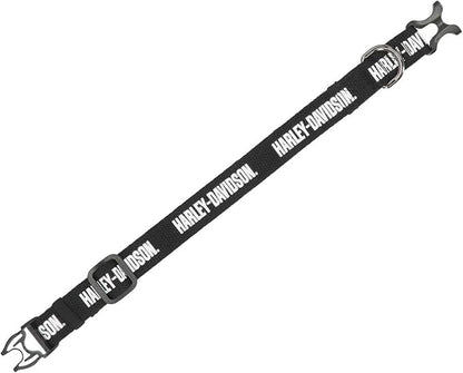 Harley-Davidson Cotton Webbing H-D Text Adjustable Pet Collar – Black/White (M)
