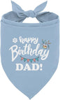 Happy Birthday Dog Bandana, Blue, Letter Print, 25 x 17 inch, Flannel, Bandana Neck, Dog, Kid, Modern, Unisex, Birthday, All Seasons