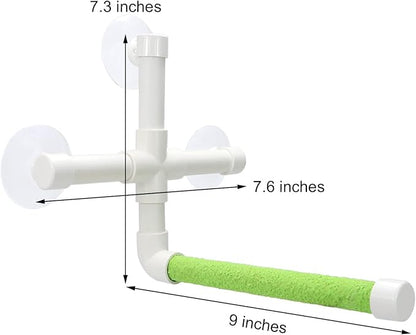 Bird Portable Suction Cup Shower Perch Window Wall Standing Platform for Parrot Parakeet Conure Cockatiel African Grey (Random Color)