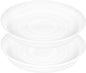 2 Pack of 12 inch Plant Saucer, 1.7" Depth Tray, Large Deep Garden Plastic Flower Planter Plant Trays for Indoors Outdoor Bath Bath (12", Clear)