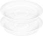 2 Pack of 14 inch Plant Saucer (12.2 Inch Base), 1.7" Depth Tray, Large Deep Garden Plastic Flower Planter Plant Trays for Indoors Outdoor Bath Bath (14", Clear)