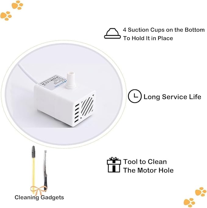 Marchul Cat Water Fountain and Stainless Steel Food Bowl, 100oz/3L Super Quiet Automatic Pet Water Dispenser with Smart Pump and 3 Replacement Filters for Cats and Small Dogs, White