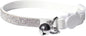 Rhinestone Cat Collar Breakaway with Bell Safety Buckle, Adjustable Diamond Girl Boy Kitty Cute Comfy Collar for Kitten Tiny Little Pets Rabbits, 6"-9" White Extra Small