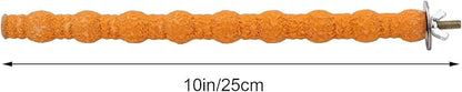 Hypeety Wood Perch Stand Paw Grinding Stick Toy Colorful Pet Bird Cage Stand Platform for Bird Parrot Budgies Parakeet Cockatiels Cage Accessories (Random Color) (10in / 25cm)