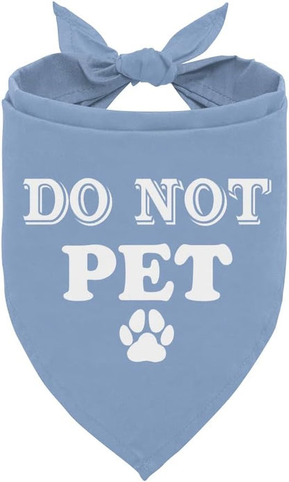 Do Not Pet Dog Bandana, Baby Blue Dog Bandana, Funny Cute Dog Bandana, Pet Dog Triangle Scarf, Pet Dog Scarf Accessories, Gift for Dog Lover, Dog Bandana for Small Medium Large Dogs (E60)