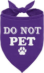 Do Not Pet Dog Bandana, Purple Dog Bandana, Funny Cute Dog Bandana, Pet Dog Triangle Scarf, Pet Dog Scarf Accessories, Gift for Dog Lover, Dog Bandana for Small Medium Large Dogs (E59)