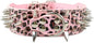 Serijoars Spiked Studded Dog Collar, PU Leather Dog Collar, Adjustable Pet Collars for Medium or Large Breed Pet (M, Leopard5)