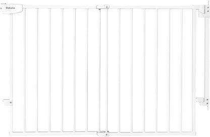 Babelio 34" Tall No Bottom Bar Baby/Dog Gate for Stairs, House and Doorways, 29.7-46.5" Auto Close Safety Pet Gates with Large Walk Thru Door, Hardware Mount, White