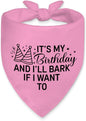 It's My Birthday and I'll Bark if I Want to Funny Dog Bandana, Happy Birthday Party Dog Bandana for Girls Puppies, Pink Party Girl Pet Scarf Accessories, Birthday Gifts for Dogs Lovers Mom Dad