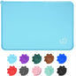 Silicone Waterproof Dog Cat Pet Feeding Mats, Non Slip, Easy Clean Pet Dog Cat Bowl Mats Placemat (24" x 16") Blue