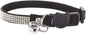 Rhinestone Cat Collar Breakaway Safety Buckle with Bell, Adjustable Diamond Girl Boy Kitty Cute Comfy Collar for Kitten Small Pets Rabbits, 7.5"-11" Black