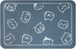 YCT Cat Food Mat, Cat Mat for Food and Water, Pet Feeding Mat, Non-Slip Super Absorbent, with Multiple cat Heads Logo, 24 x 16.9 inches, Blue