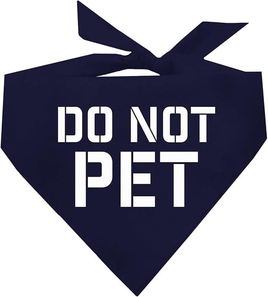 Do Not Pet Dog Bandana (Navy, XS 157)