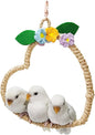 La La Pet® Bird Rope Swing with Hanging Hook Bird Rope Perch Bird Swing Perch Bird Perch Stand Bird Cage Toy for Parrot Budgie Parakeet Cockatiel Cockatoo Conure Heart