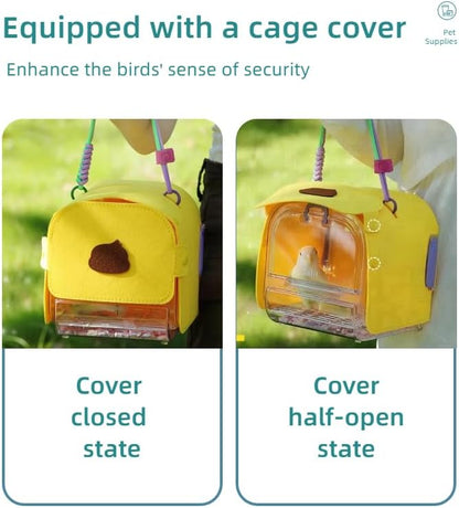 Portable Plastic Bird Cages Lightweight Waterproof Ventilated Travel Bird Cage for Pets Ideal for Outdoor Use Easy to Carry Bird Carrier Perfect for Small Birds and Budgies (Purple)