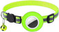 Tracker-Ready Breakaway Cat Collar (No Tracker Included) - Detachable GPS Holder + Safety Bell - Adjustable Reflective Collar with Quick-Release Buckle - for AirTag/Tile Compatible (Fluorescent Green)