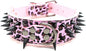 Serijoars Spiked Studded Dog Collar, PU Leather Dog Collar, Adjustable Pet Collars for Medium or Large Breed Pet (M, Leopard3)