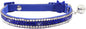 THAIN Basic Adjustable Cat Collar Bling Diamond Breakaway with Bell for Kitten Girl boy (Blue)