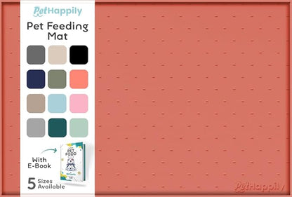 Dog Food Mat - Raised Edges Dogs Mat for Food and Water Prevent Spill, Waterproof Cat Food Mats Protect Floors, Easy Clean Dog Bowl Mats for Food and Water, Silicone Pet Food Tray