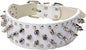 Serijoars Spiked Studded Dog Collar, PU Leather Dog Collar, Adjustable Pet Collars for Medium or Large Breed Pet (S, White)